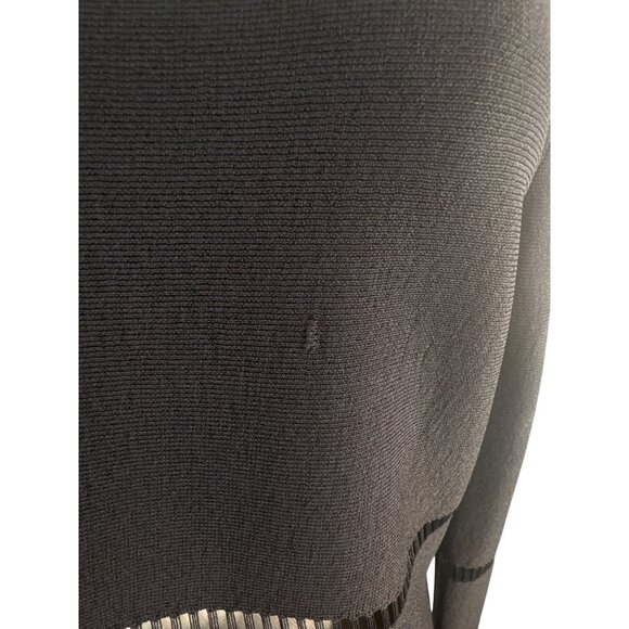 2/$30 ZARA  Black Sheer Medium Stripe Cut Out Knit Sweater Premium Collection - Picture 6 of 12